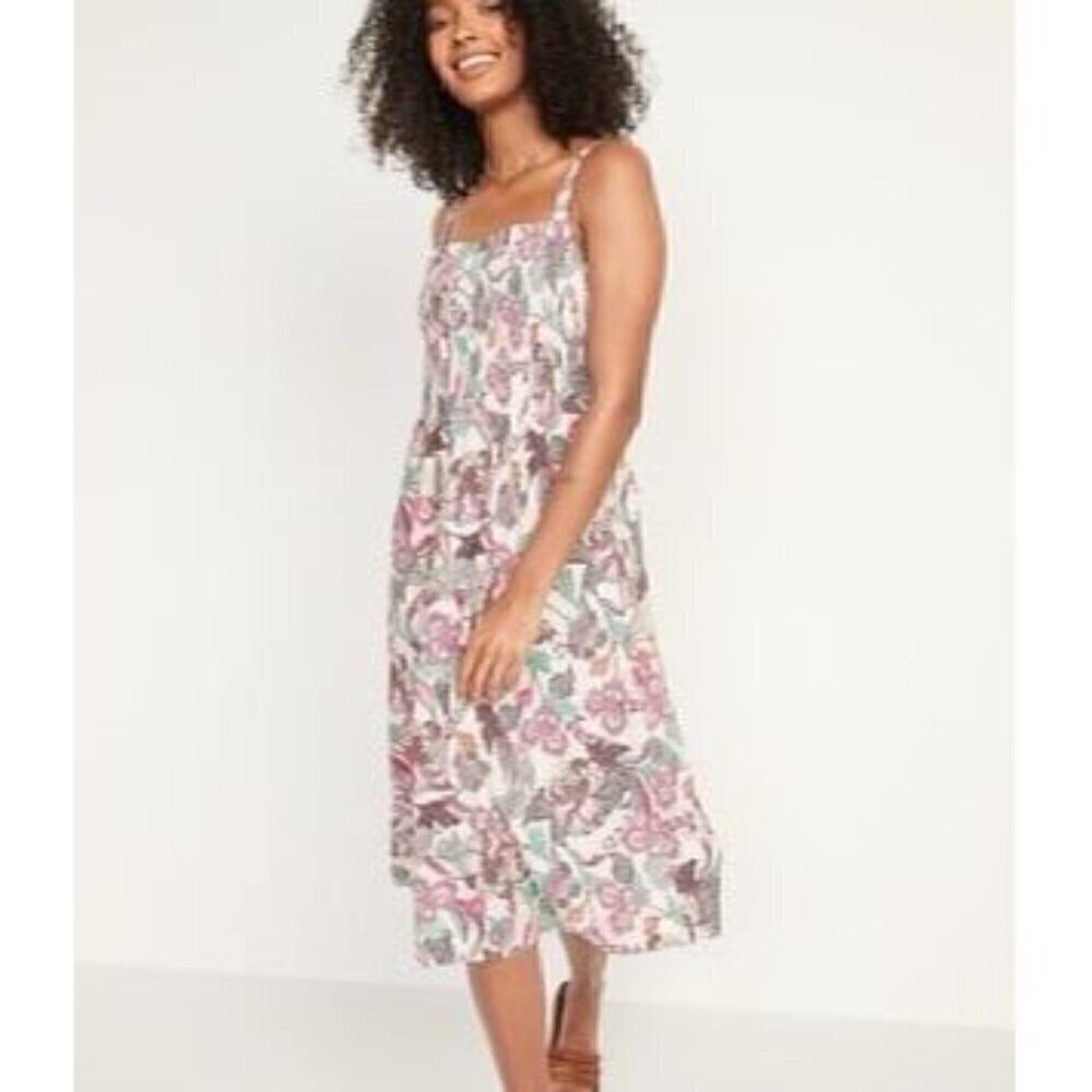 Old Navy Pink Sleeveless Midi Sundress